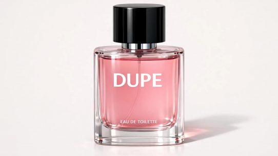 Flacon de parfum rose et noir