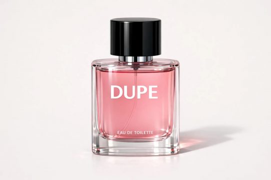 Flacon de parfum rose et noir