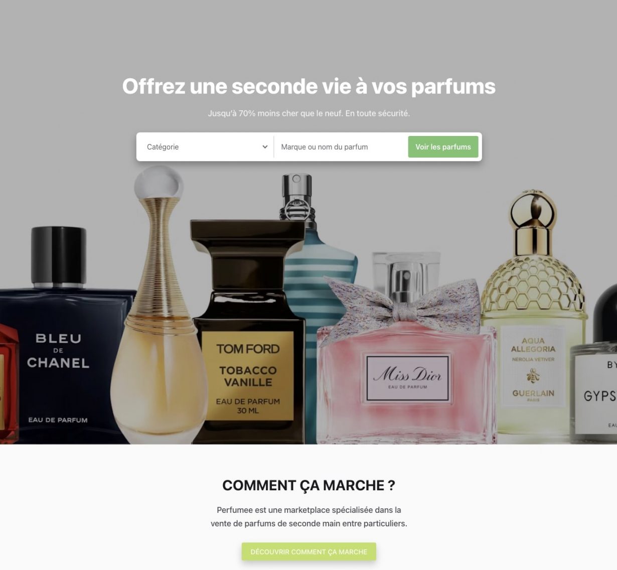 Collection de flacons de parfum colorés