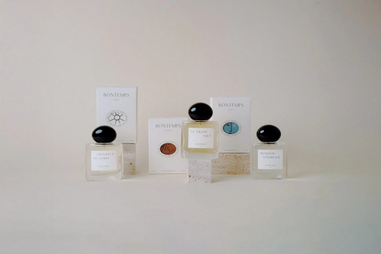 Trois parfums Bontemps Paris sur fond neutre